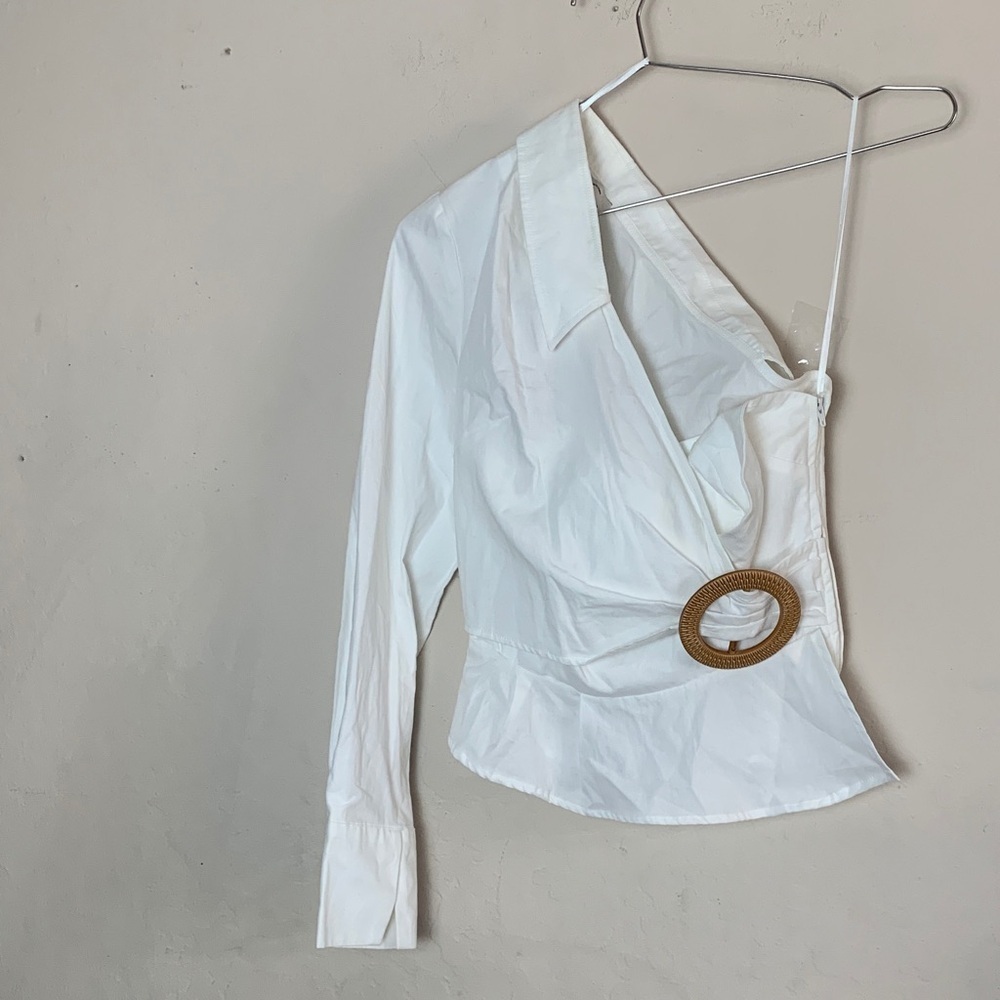 NWT Finder Keepers Naya Bodice White One Shoulder Top Size XS